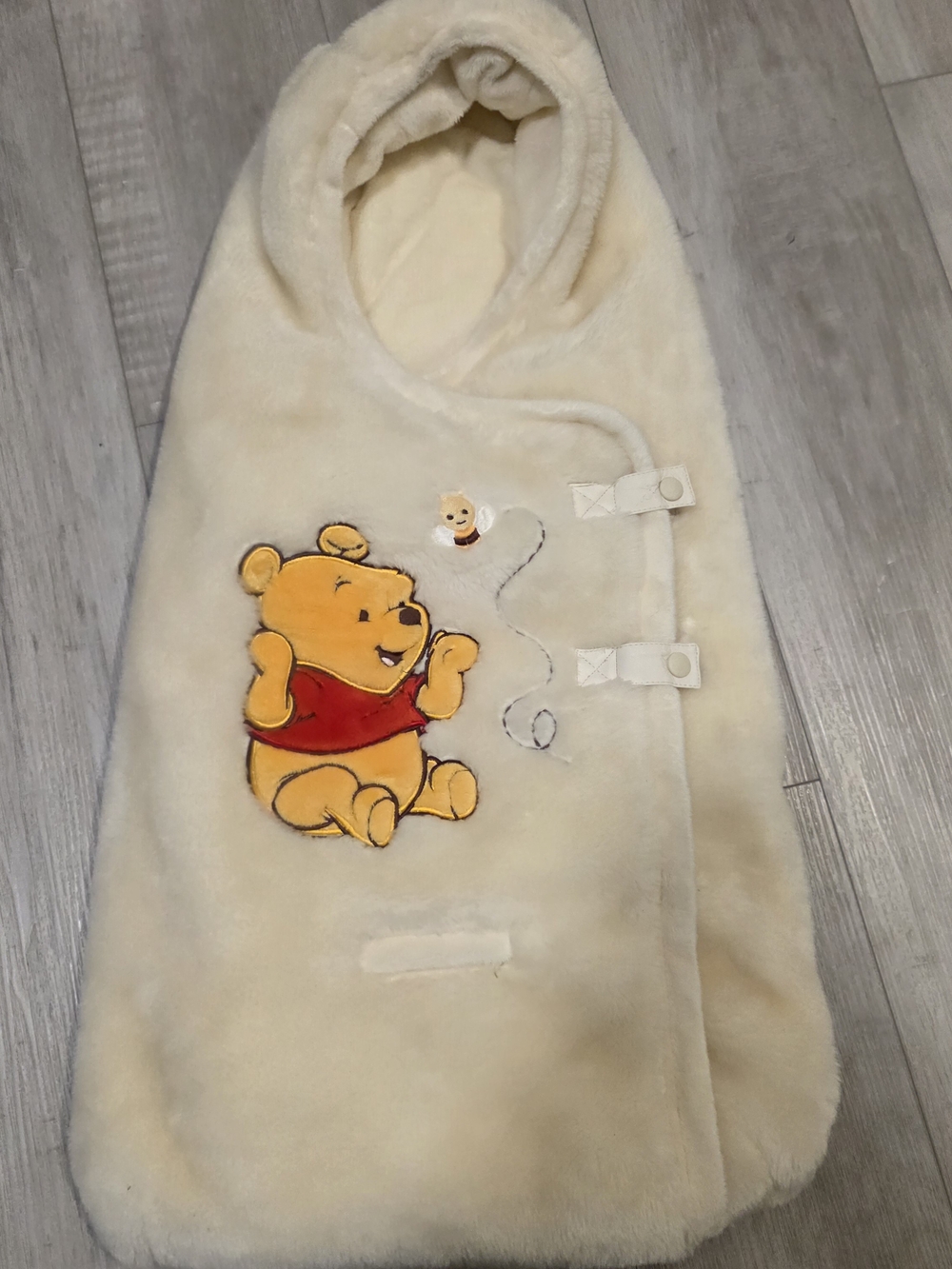 Disney Winnie the Pooh Cream Plush Hooded Baby Sleep Sack